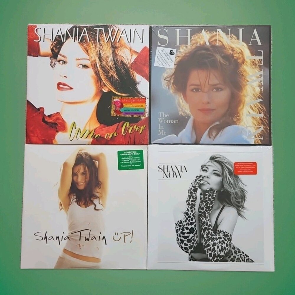 Lot of 4 Shania Twain Records: Come on Over (Diamond), Up!, Now